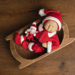 Newborn Santa Claus Outfit, Newborn Christmas Outfit, Knitted Newborn Santa Hat, Newborn Knitted Outfit, Christmas Newborn Photography Props