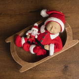 Newborn Santa Claus Outfit, Newborn Christmas Outfit, Knitted Newborn Santa Hat, Newborn Knitted Outfit, Christmas Newborn Photography Props