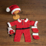 Newborn Santa Claus Outfit, Newborn Christmas Outfit, Knitted Newborn Santa Hat, Newborn Knitted Outfit, Christmas Newborn Photography Props