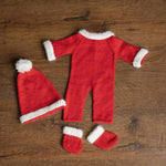 Newborn Santa Claus Outfit, Newborn Christmas Outfit, Knitted Newborn Santa Hat, Newborn Knitted Outfit, Christmas Newborn Photography Props