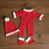 Newborn Santa Claus Outfit, Newborn Christmas Outfit, Knitted Newborn Santa Hat, Newborn Knitted Outfit, Christmas Newborn Photography Props