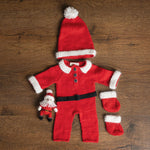 Newborn Santa Claus Outfit, Newborn Christmas Outfit, Knitted Newborn Santa Hat, Newborn Knitted Outfit, Christmas Newborn Photography Props