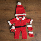Newborn Santa Claus Outfit, Newborn Christmas Outfit, Knitted Newborn Santa Hat, Newborn Knitted Outfit, Christmas Newborn Photography Props
