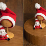 Newborn Santa Claus Outfit, Newborn Christmas Outfit, Knitted Newborn Santa Hat, Newborn Knitted Outfit, Christmas Newborn Photography Props