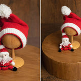 Newborn Santa Claus Outfit, Newborn Christmas Outfit, Knitted Newborn Santa Hat, Newborn Knitted Outfit, Christmas Newborn Photography Props