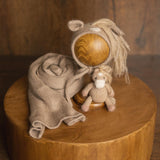 Angora Wool Newborn Horse & Unicorn Bonnet Set with Knit Toy