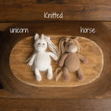 Felted and Knitted Horse and Unicorn Toys for Newborn Photography — Lunar “Year of the Horse” Inspired Baby Photo Props