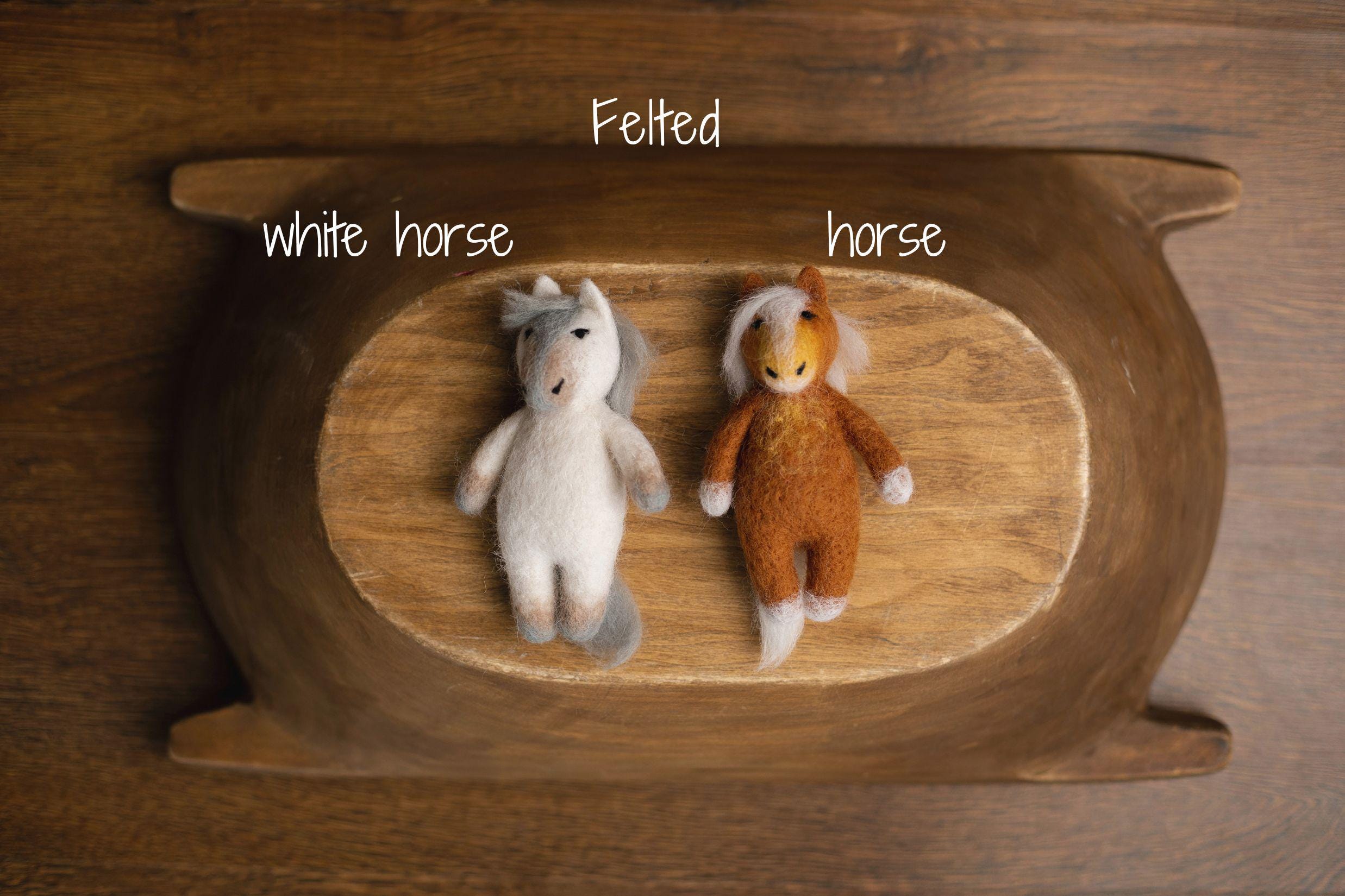 Felted and Knitted Horse and Unicorn Toys for Newborn Photography — Lunar “Year of the Horse” Inspired Baby Photo Props