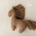 Brown Horse Pillow Toy – Newborn Photography Prop and Year of the Horse Gift