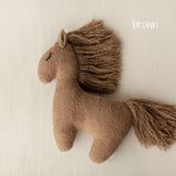 Brown Horse Pillow Toy – Newborn Photography Prop and Year of the Horse Gift