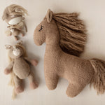 Brown Horse Pillow Toy – Newborn Photography Prop and Year of the Horse Gift