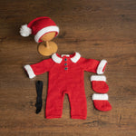 Newborn Santa Claus Outfit, Newborn Christmas Outfit, Knitted Newborn Santa Hat, Newborn Knitted Outfit, Christmas Newborn Photography Props