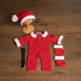 Newborn Santa Claus Outfit, Newborn Christmas Outfit, Knitted Newborn Santa Hat, Newborn Knitted Outfit, Christmas Newborn Photography Props