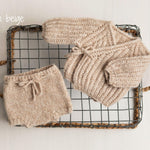 Unisex Baby Knitted Cardigan and Bloomers, Newborn Photography Outfit, Newborn Sweater, Newborn Diaper Cover, Newborn Coming Home Outfit