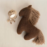 Brown Horse Pillow Toy – Newborn Photography Prop and Year of the Horse Gift