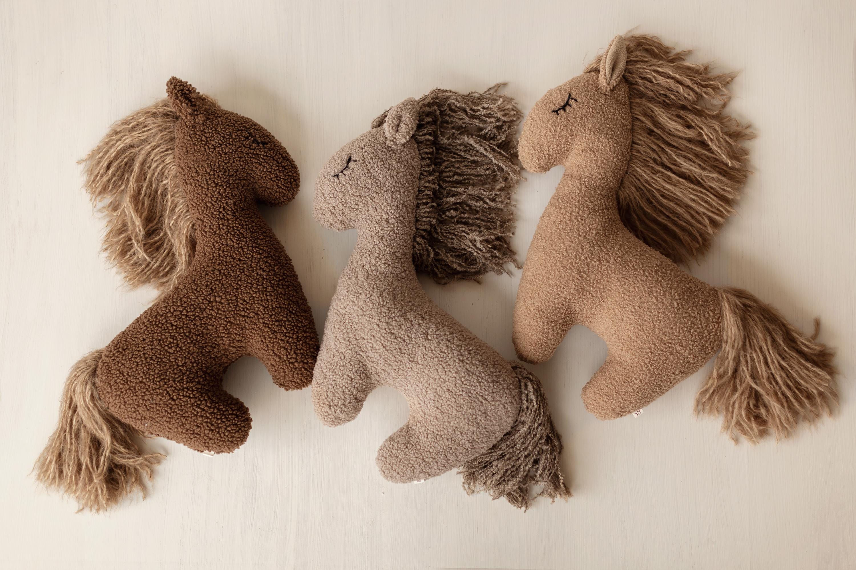 Brown Horse Pillow Toy – Newborn Photography Prop and Year of the Horse Gift