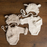 Newborn Sheep Outfit,Newborn Knitted outfit,Newborn Photography prop,Newborn Felt Sheep Toy,First Birthday Outfit,Newborn Coming Home Outfit