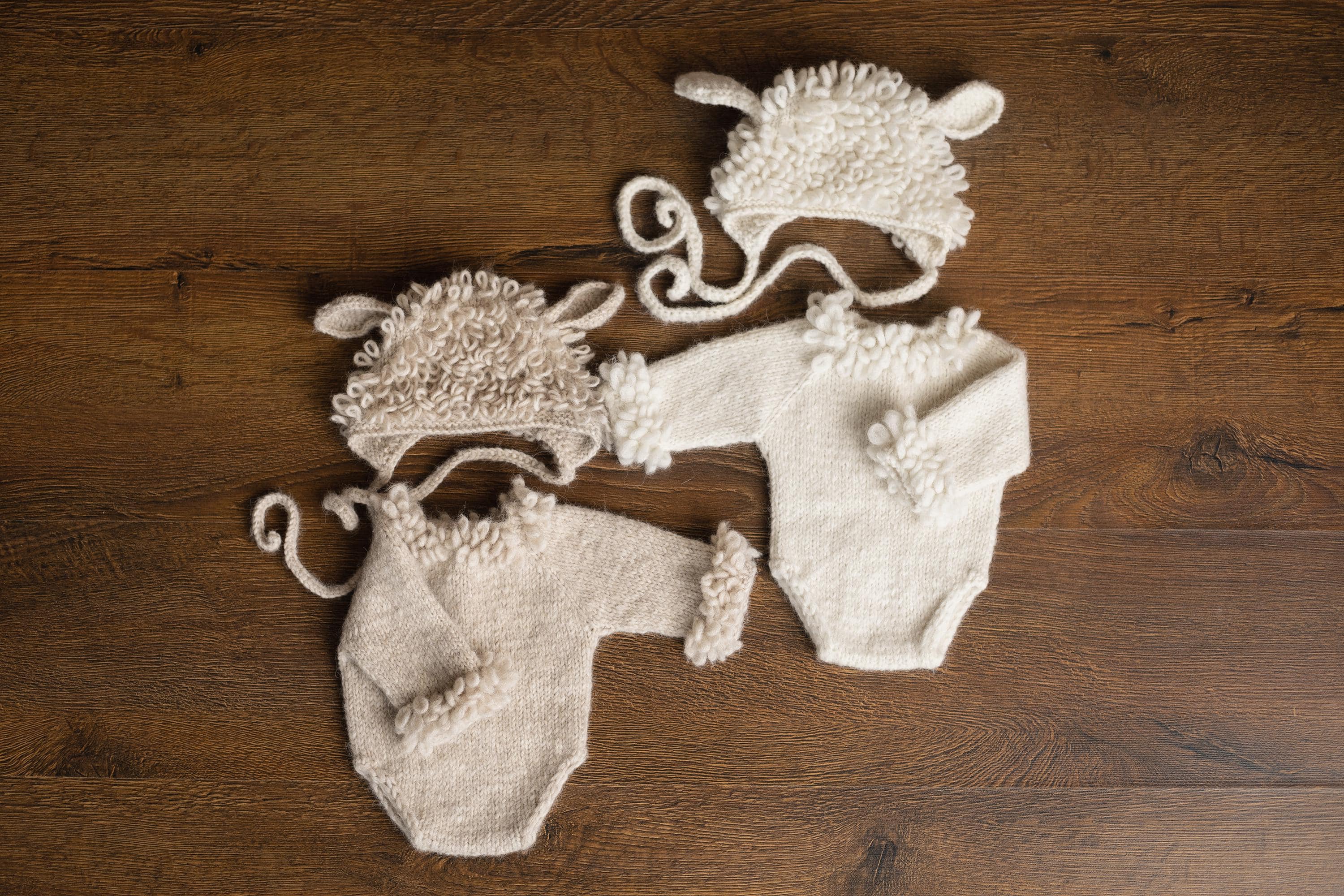 Newborn Sheep Outfit,Newborn Knitted outfit,Newborn Photography prop,Newborn Felt Sheep Toy,First Birthday Outfit,Newborn Coming Home Outfit