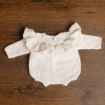 Angora Wool Ruffle Romper for Baby Girls – Newborn Photography Outfit & Coming Home Gift, Newborn Knitted Outfit, Newborn Photo Props