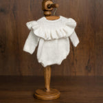 Angora Wool Ruffle Romper for Baby Girls – Newborn Photography Outfit & Coming Home Gift, Newborn Knitted Outfit, Newborn Photo Props