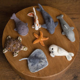 Felted Wool Sea Animals Toy for Newborn Photography Props (Shark, Dolphin, Whale, Seal, Turtle, Koi Fish, Stingray, Starfish)