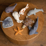 Felted Wool Sea Animals Toy for Newborn Photography Props (Shark, Dolphin, Whale, Seal, Turtle, Koi Fish, Stingray, Starfish)