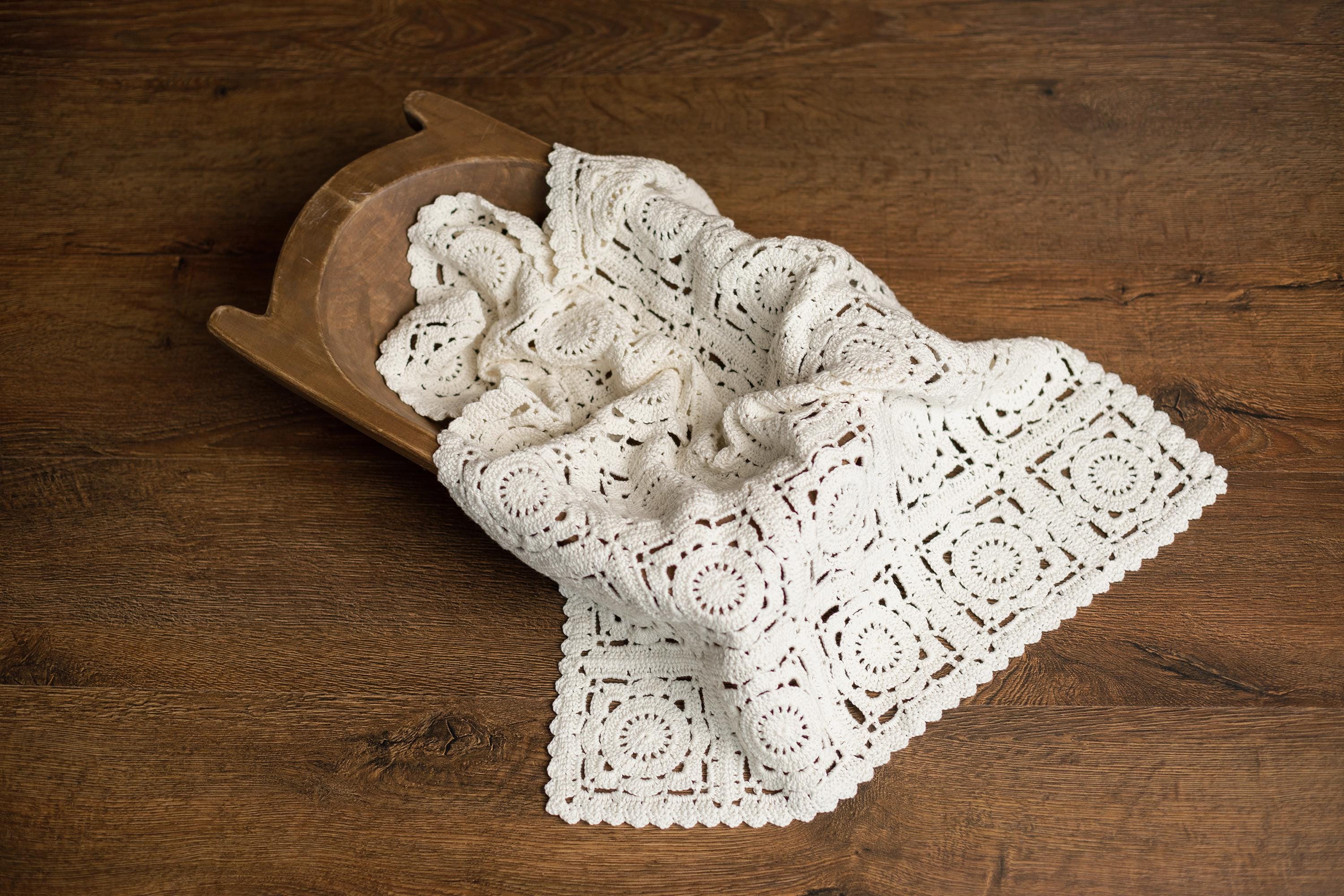 Natural Cotton Crochet Newborn Blanket – Handmade Baby Blanket for Newborn Photography, Stroller, Bed & Keepsake Heirloom