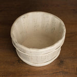 Vintage Ivory Wooden Newborn Photography Bucket – Rustic Baby Prop Wood Bowl