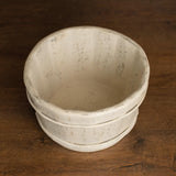 Vintage Ivory Wooden Newborn Photography Bucket – Rustic Baby Prop Wood Bowl