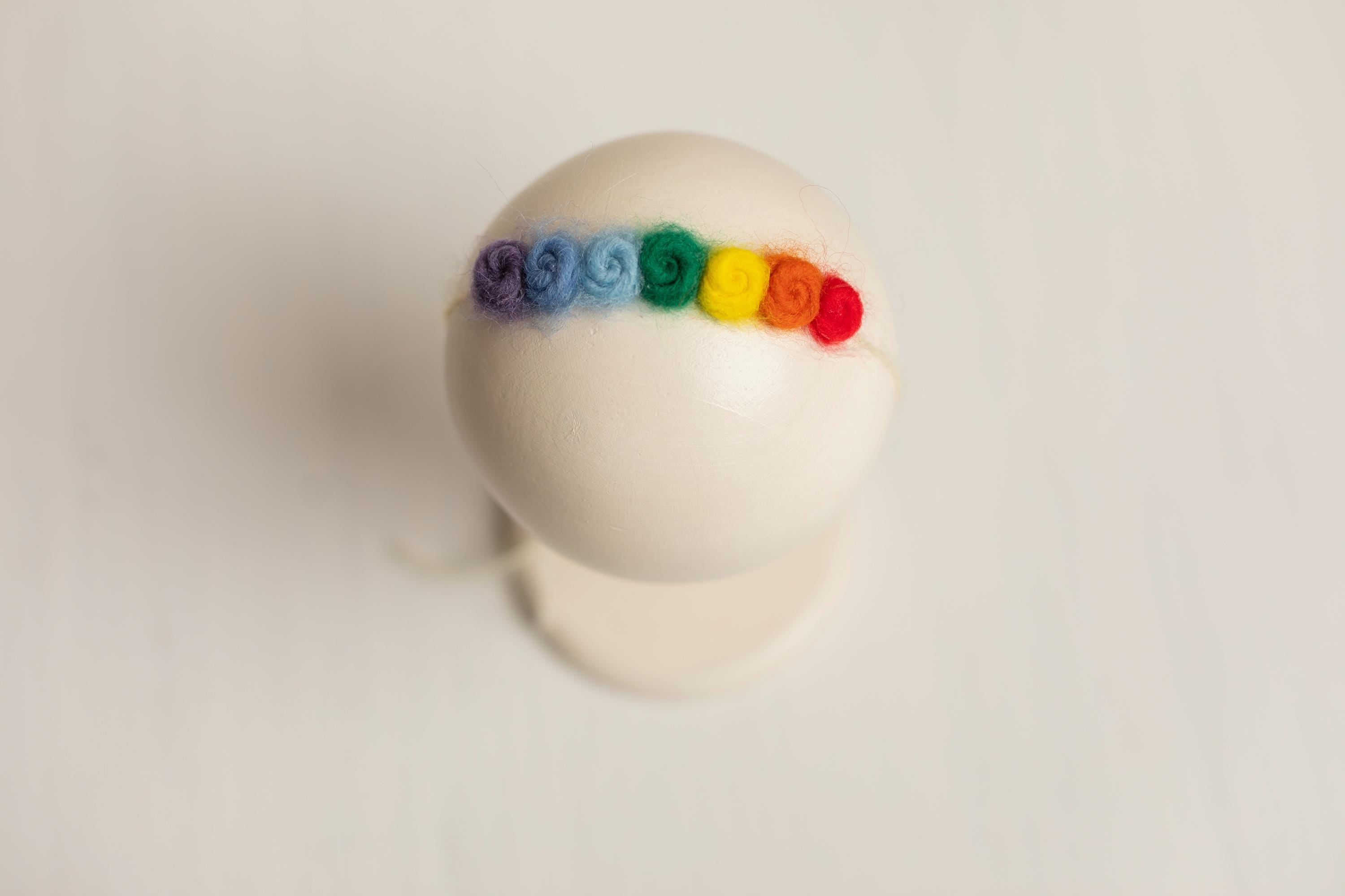 Merino Wool Rainbow Baby Newborn Photography Props: Chunky Hand Knitted Baby Blanket, Newborn Rainbow Headband, Felted Heart and Rainbow Toy