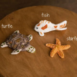 Felted Wool Sea Animals Toy for Newborn Photography Props (Shark, Dolphin, Whale, Seal, Turtle, Koi Fish, Stingray, Starfish)