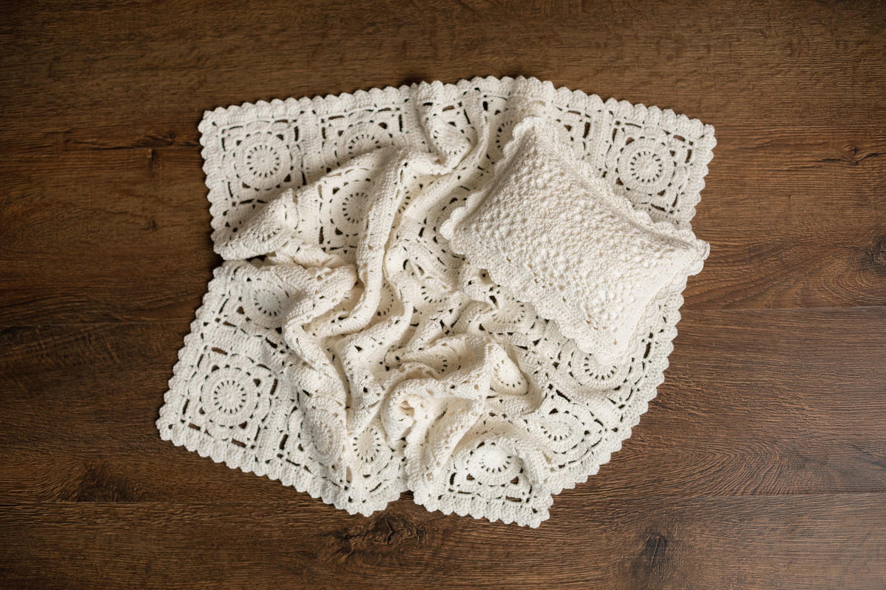 Natural Cotton Crochet Newborn Blanket – Handmade Baby Blanket for Newborn Photography, Stroller, Bed & Keepsake Heirloom