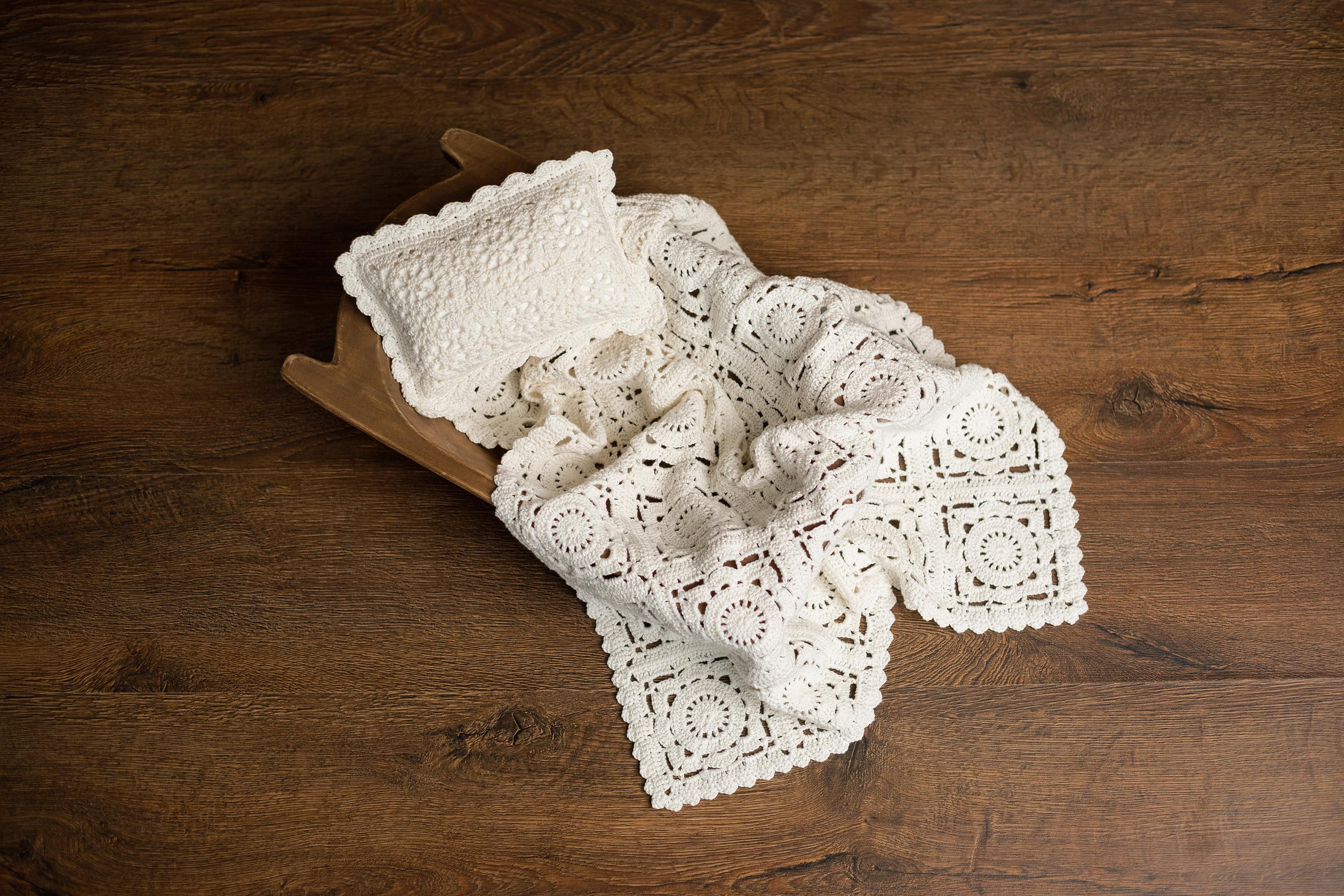 Natural Cotton Crochet Newborn Blanket – Handmade Baby Blanket for Newborn Photography, Stroller, Bed & Keepsake Heirloom