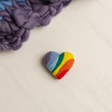 Merino Wool Rainbow Baby Newborn Photography Props: Chunky Hand Knitted Baby Blanket, Newborn Rainbow Headband, Felted Heart and Rainbow Toy