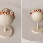 Newborn Girl Floral Headband with Real Dried Flowers – Handmade Baby Flower Crown for Newborn Photography, Boho Baby Headband, Photo Prop