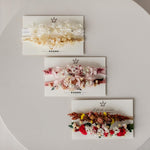 Newborn Girl Floral Headband with Real Dried Flowers – Handmade Baby Flower Crown for Newborn Photography, Boho Baby Headband, Photo Prop