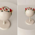 Christmas Newborn Girl Floral Headband, Dried Flower Baby Headband, Christmas Baby Girl Outfit, Holiday Newborn Photo Prop