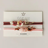 Handmade Floral Headband for Newborn Girl – Dried Flower Baby Accessory, Soft Boho Headband for Photos & Baby Shower