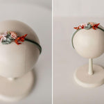 Handmade Floral Headband for Newborn Girl – Dried Flower Baby Accessory, Soft Boho Headband for Photos & Baby Shower