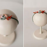 Handmade Floral Headband for Newborn Girl – Dried Flower Baby Accessory, Soft Boho Headband for Photos & Baby Shower