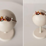 Handmade Floral Headband for Newborn Girl – Dried Flower Baby Accessory, Soft Boho Headband for Photos & Baby Shower