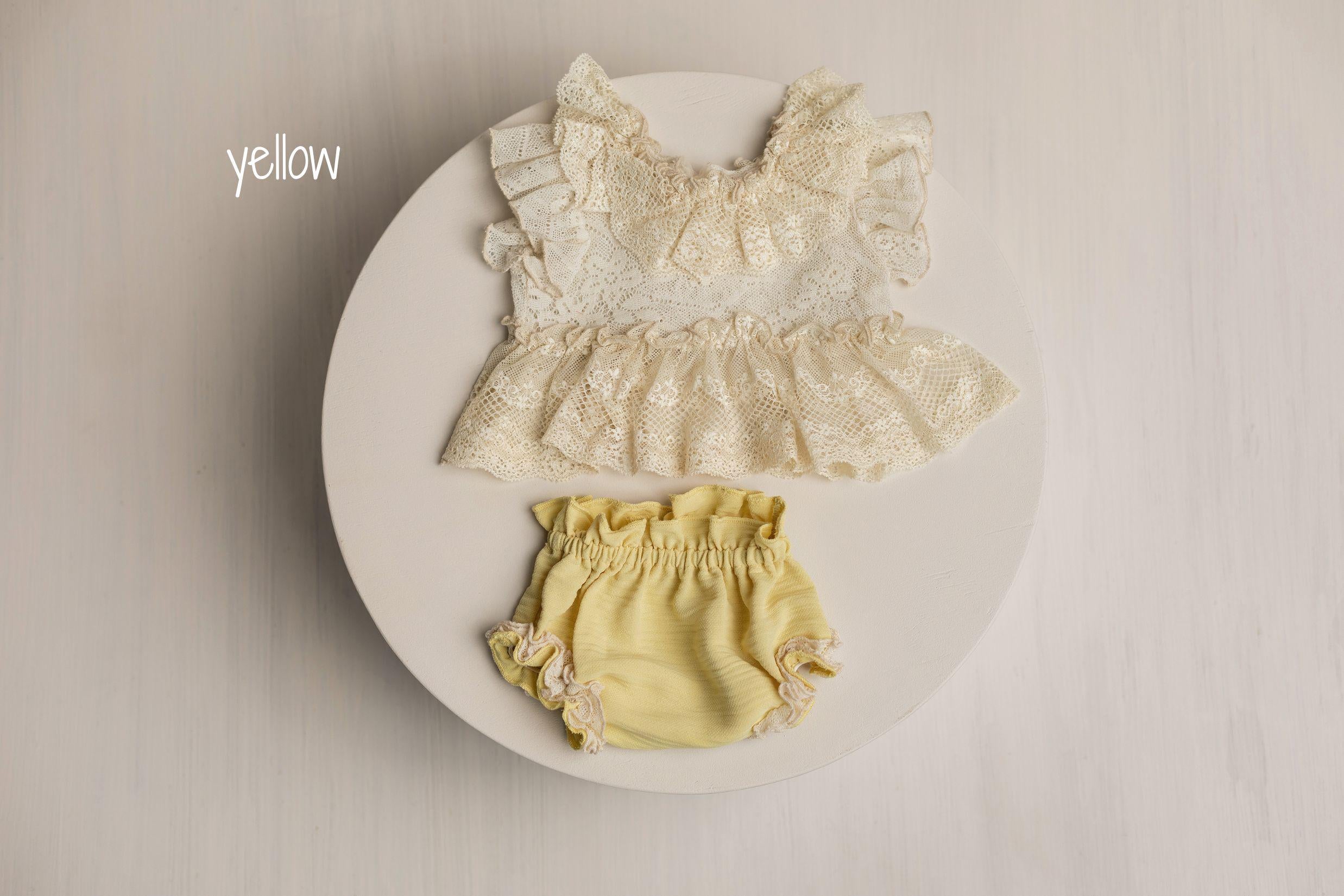 Newborn Girl Outfit with Lace Tunic & Bloomers – Mix and Match Baby Girl Photography Outfit, Boho Newborn Photo Prop, Handmade Baby Set