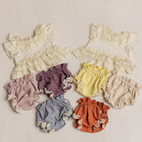 Newborn Girl Outfit with Lace Tunic & Bloomers – Mix and Match Baby Girl Photography Outfit, Boho Newborn Photo Prop, Handmade Baby Set