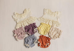 Newborn Girl Outfit with Lace Tunic & Bloomers – Mix and Match Baby Girl Photography Outfit, Boho Newborn Photo Prop, Handmade Baby Set