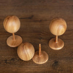 Solid Ash Wood Baby Mannequin Head Display Stand – Newborn Size | Natural Wooden Head for Hats, Bonnets & Headbands