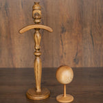 Solid Ash Wood Baby Mannequin Head Display Stand – Newborn Size | Natural Wooden Head for Hats, Bonnets & Headbands