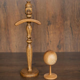 Solid Ash Wood Baby Mannequin Head Display Stand – Newborn Size | Natural Wooden Head for Hats, Bonnets & Headbands