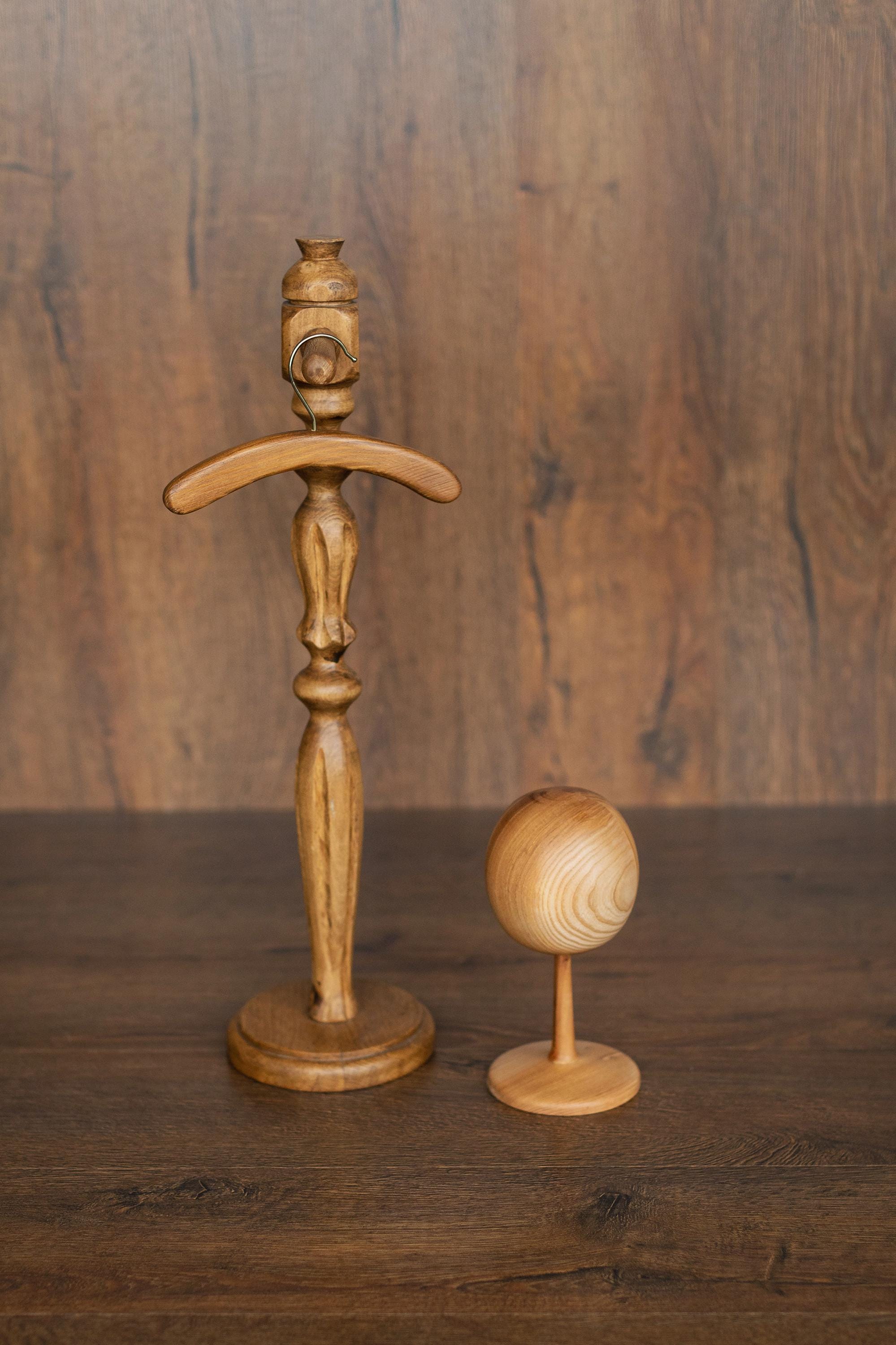 Solid Ash Wood Baby Mannequin Head Display Stand – Newborn Size | Natural Wooden Head for Hats, Bonnets & Headbands