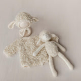 Baby Lamb Costume Newborn Sheep Outfit with Toy – Newborn Photography Prop Set