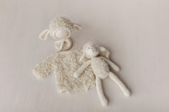 Baby Lamb Costume Newborn Sheep Outfit with Toy – Newborn Photography Prop Set